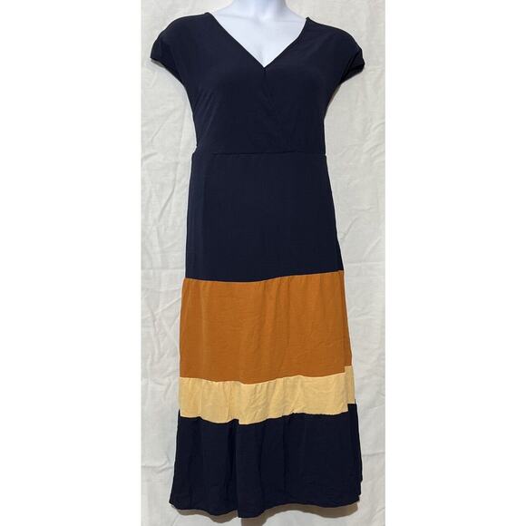 Bloomchic Color block Contrast Pocket Wrap Tiered Dress Women’s 14/16 NWT - Picture 4 of 10
